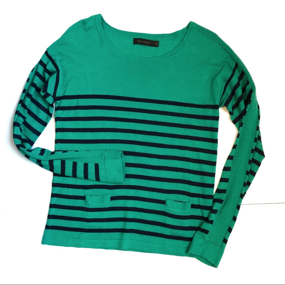 The limited green striped lightweight top | small